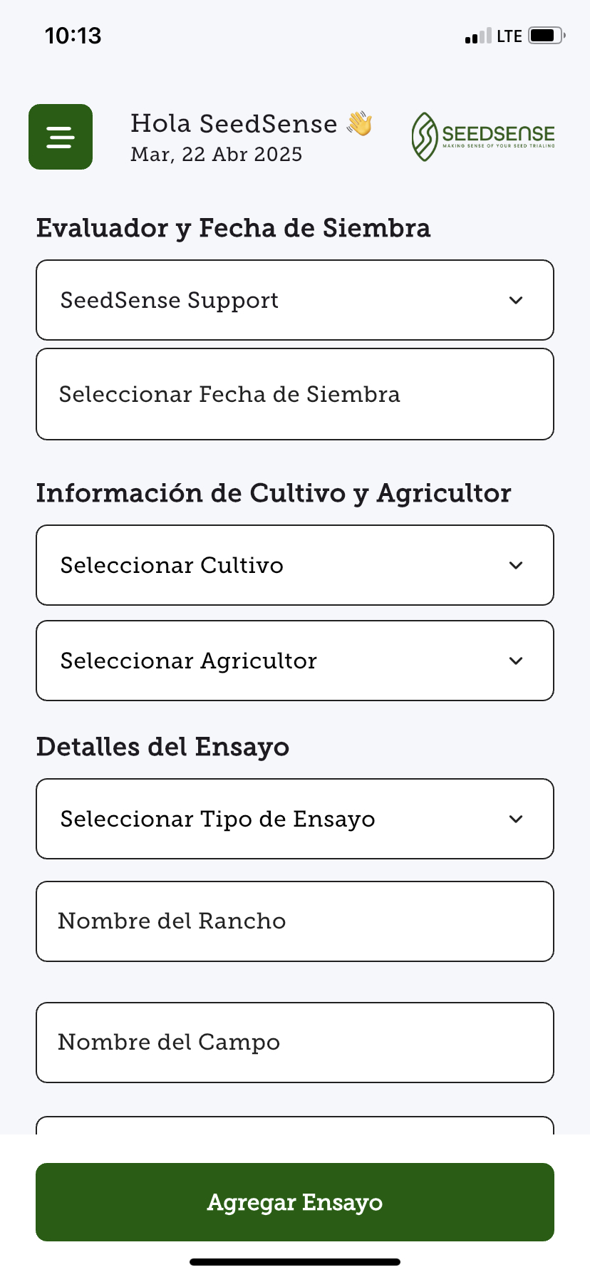 SeedSense Multilingual Interface